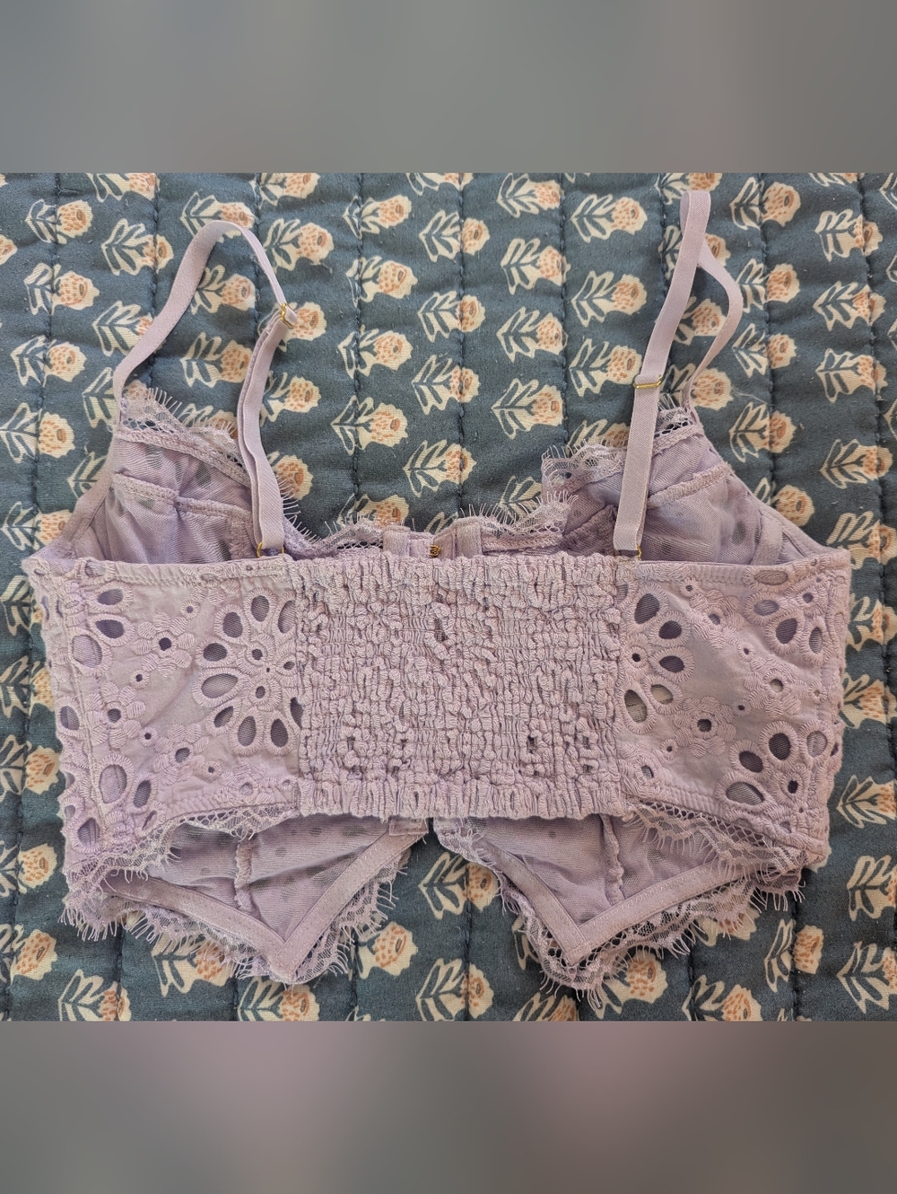 Anthropologie The Giselle Lace Bustier Eyelet Edition Lavender sz S Flirty - Picture 6 of 12